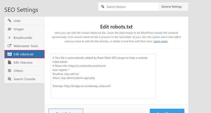 Edit Robots.txt