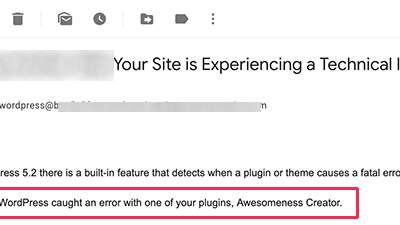 email in the admin mail box