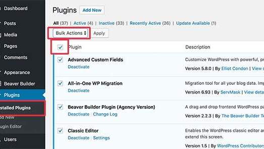 Disable all plugins